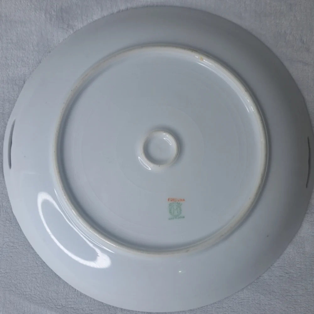 Vintage Noritake Two Handle Serving Round Plate Fortuna Gold Rim Made in Japan